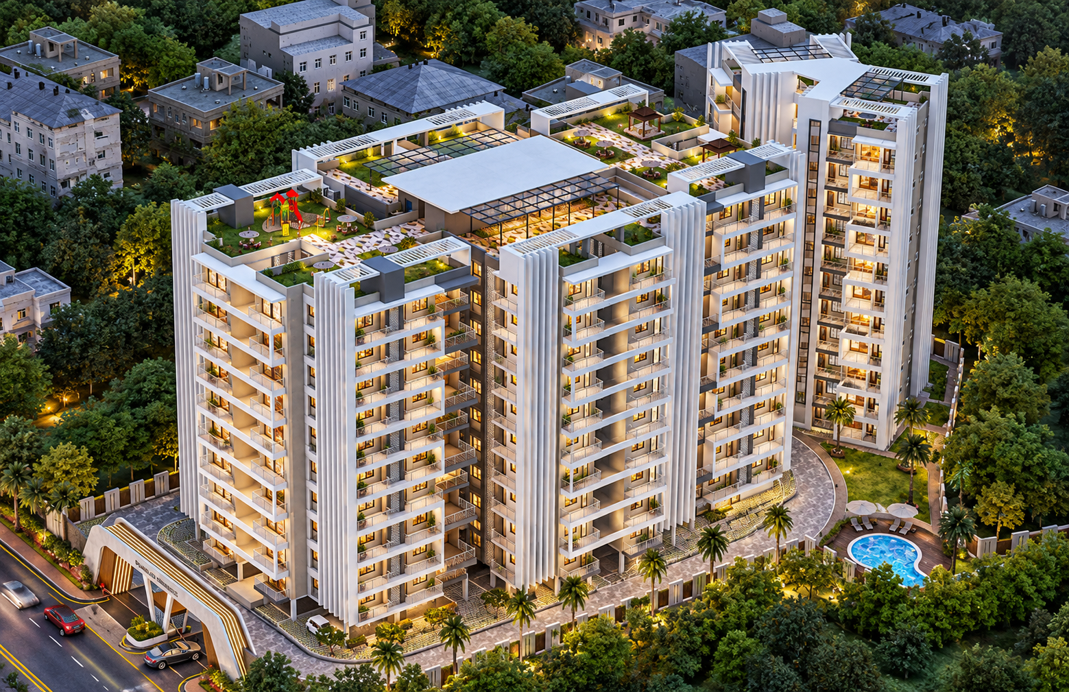 Prahlad Pinnacle aerial architectural view